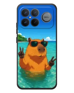 Чехол для Xiaomi Poco F8 Ultra с картинкой «Морская капибара»