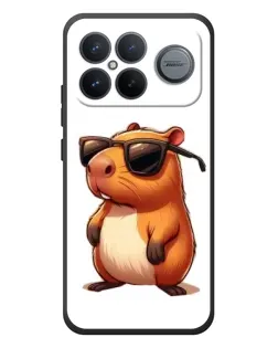 Чехол для Xiaomi Poco F8 Ultra с картинкой «Капибара в очках»