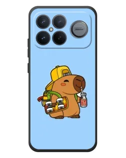 Чехол для Xiaomi Poco F8 Ultra с картинкой «Капибара на скейте»