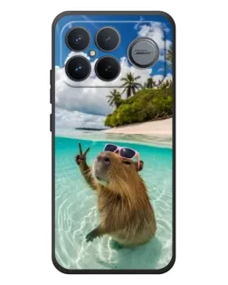 Чехол для Xiaomi Poco F8 Ultra с картинкой «Капибара на море»