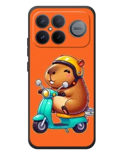 Чехол для Xiaomi Poco F8 Ultra с картинкой «Капибара на скутере»
