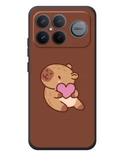 Чехол для Xiaomi Poco F8 Ultra с картинкой «Капибара с сердцем»