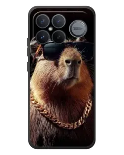Чехол для Xiaomi Poco F8 Ultra с картинкой «Капибара золотая цепь»