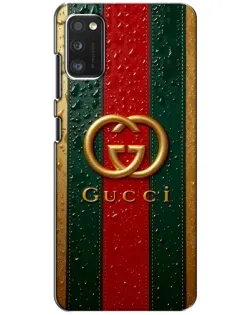Чехол для Xiaomi POCO M3 Pro (4G/5G) с картинкой «Gucci — фирменная полоса и золото»