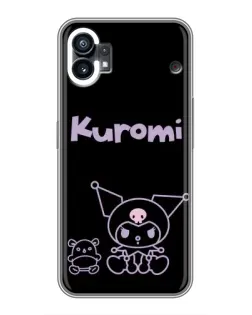 Чехол для Xiaomi Poco M4 5G с картинкой «Kuromi — черный минимализм»