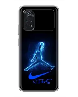 Чехол для Xiaomi POCO M4 Pro 5G с картинкой «Jordan Neon Blue» Чехол для Xiaomi POCO M4 Pro 5G с картинкой «Jordan Neon Blue»