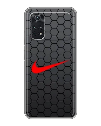 Чехол для Xiaomi POCO M4 Pro 5G с картинкой «Nike — карбоновая сетка»