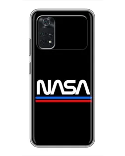 Чехол для Xiaomi POCO M4 Pro 5G с картинкой «NASA — классика Red Blue» Чехол для Xiaomi POCO M4 Pro 5G с картинкой «NASA — классика Red Blue»