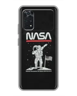 Чехол для Xiaomi POCO M4 Pro 5G с картинкой «NASA — шагаем по Луне» Чехол для Xiaomi POCO M4 Pro 5G с картинкой «NASA — шагаем по Луне»