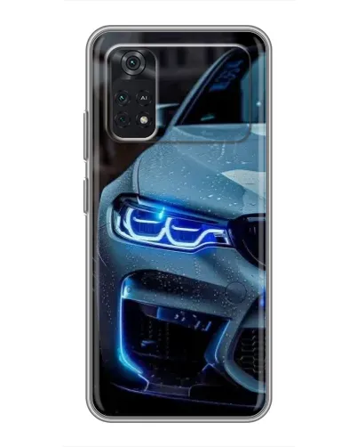 Чехол для Xiaomi POCO M4 Pro 5G с картинкой «Взгляд BMW с синими фарами» Чехол для Xiaomi POCO M4 Pro 5G с картинкой «Взгляд BMW с синими фарами»