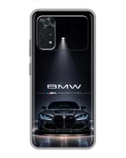 Чехол для Xiaomi POCO M4 Pro 5G с картинкой «BMW сквозь ночной город» Чехол для Xiaomi POCO M4 Pro 5G с картинкой «BMW сквозь ночной город»