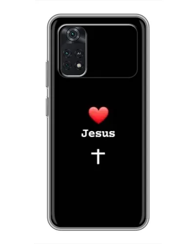 Чехол для Xiaomi POCO M4 Pro 5G с картинкой «Сердце - Jesus»