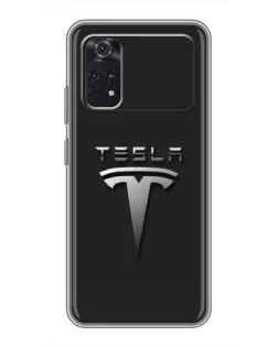 Чехол для Xiaomi POCO M4 Pro 5G с картинкой «Стальной логотип Tesla» Чехол для Xiaomi POCO M4 Pro 5G с картинкой «Стальной логотип Tesla»