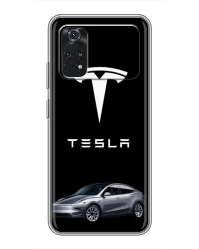 Чехол для Xiaomi POCO M4 Pro 5G с картинкой «Tesla Model Y»