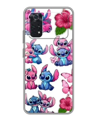 Чехол для Xiaomi POCO M4 Pro 5G с картинкой «Стикеры Stitch и Angel»