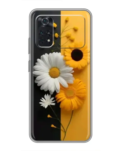 Чехол для Xiaomi POCO M4 Pro 5G с картинкой «Подсолнух и ромашка»