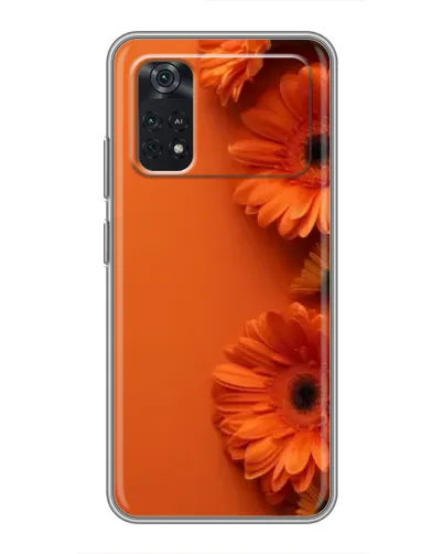 Чехол для Xiaomi POCO M4 Pro 5G с картинкой «Оранжевые герберы»
