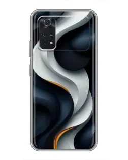 Чехол для Xiaomi POCO M4 Pro 5G с картинкой «Объемные черно-белые ленты»