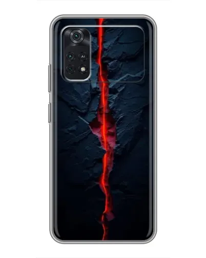Чехол для Xiaomi POCO M4 Pro 5G с картинкой «Kрасная лавовая трещина»