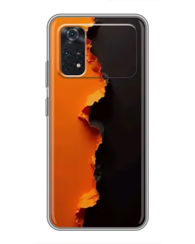 Чехол для Xiaomi POCO M4 Pro 5G с картинкой «Оранжевый разлом»