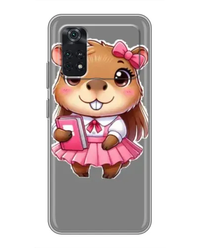 Чехол для Xiaomi POCO M4 Pro 5G с картинкой «Девочка капибара»