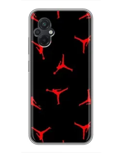 Чехол для Xiaomi POCO M5 с картинкой «Jordan Red Pattern» Чехол для Xiaomi POCO M5 с картинкой «Jordan Red Pattern»