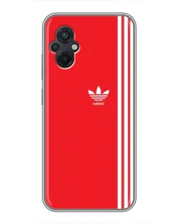 Чехол для Xiaomi POCO M5 с картинкой «Красный минимализм Adidas»