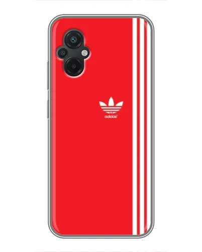 Чехол для Xiaomi POCO M5 с картинкой «Красный минимализм Adidas»