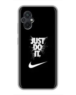 Чехол для Xiaomi POCO M5 с картинкой «Текстовый принт Nike»