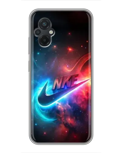 Чехол для Xiaomi POCO M5 с картинкой «Огненный логотип Nike»