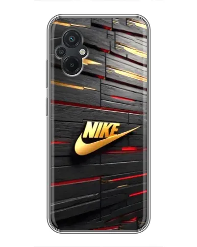 Чехол для Xiaomi POCO M5 с картинкой «Золотой Nike на металле»