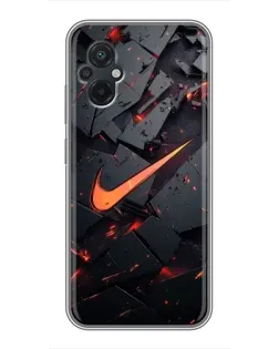 Чехол для Xiaomi POCO M5 с картинкой «Nike — эффект разломов»