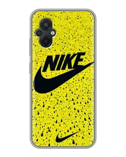 Чехол для Xiaomi POCO M5 с картинкой «Желтый текстурный Nike»