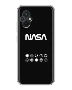 Чехол для Xiaomi POCO M5 с картинкой «NASA — технический принт»