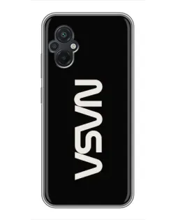 Чехол для Xiaomi POCO M5 с картинкой «NASA — вертикальный логотип»