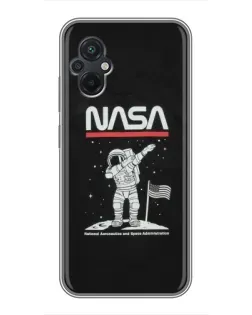 Чехол для Xiaomi POCO M5 с картинкой «NASA — шагаем по Луне»