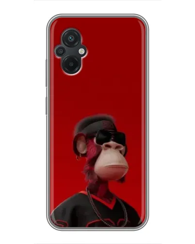 Чехол для Xiaomi POCO M5 с картинкой «Bored Ape в красном»