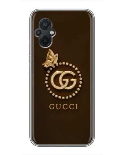 Чехол для Xiaomi POCO M5 с картинкой «Gucci — золотая бабочка»