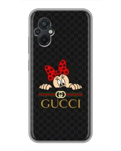 Чехол для Xiaomi POCO M5 с картинкой «Минни Маус Gucci — черный»