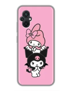 Чехол для Xiaomi POCO M5 с картинкой «My Melody и Kuromi» Чехол для Xiaomi POCO M5 с картинкой «My Melody и Kuromi»