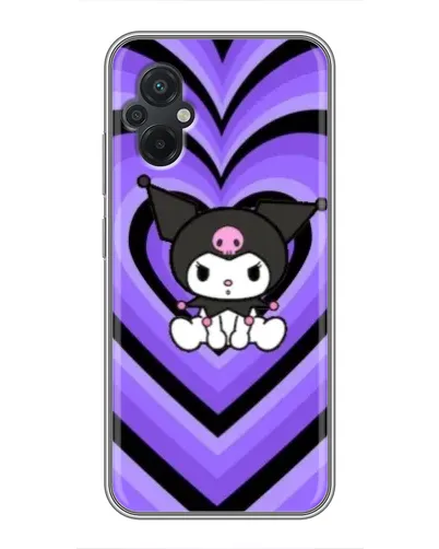 Чехол для Xiaomi POCO M5 с картинкой «Kuromi и фиолетовые сердца»