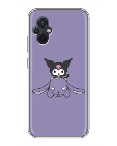 Чехол для Xiaomi POCO M5 с картинкой «Kuromi на лиловом фоне»