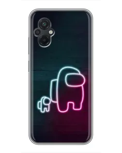 Чехол для Xiaomi POCO M5 с картинкой «Among Us неон-арт»