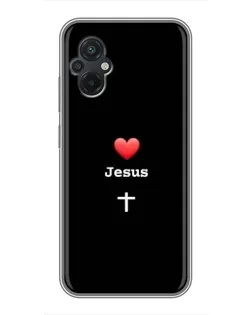Чехол для Xiaomi POCO M5 с картинкой «Сердце - Jesus»