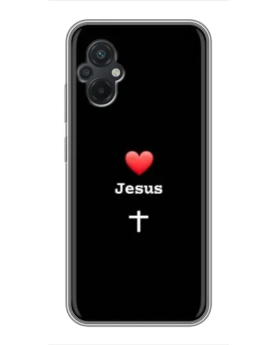 Чехол для Xiaomi POCO M5 с картинкой «Сердце - Jesus»