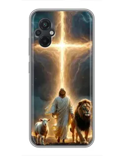 Чехол для Xiaomi POCO M5 с картинкой «Лев Иуды и Свет»