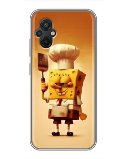 Чехол для Xiaomi POCO M5 с картинкой «Губка Боб повар»