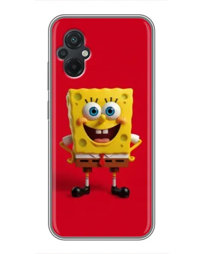 Чехол для Xiaomi POCO M5 с картинкой «Спанч Боб на красном»