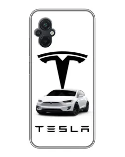 Чехол для Xiaomi POCO M5 с картинкой «Tesla White Style»