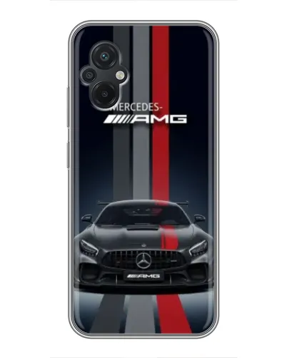 Чехол для Xiaomi POCO M5 с картинкой «Mercedes — белый карбон»
